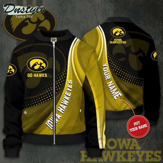 Personalized Iowa Hawkeyes football Go Hawks Bomber Jacket