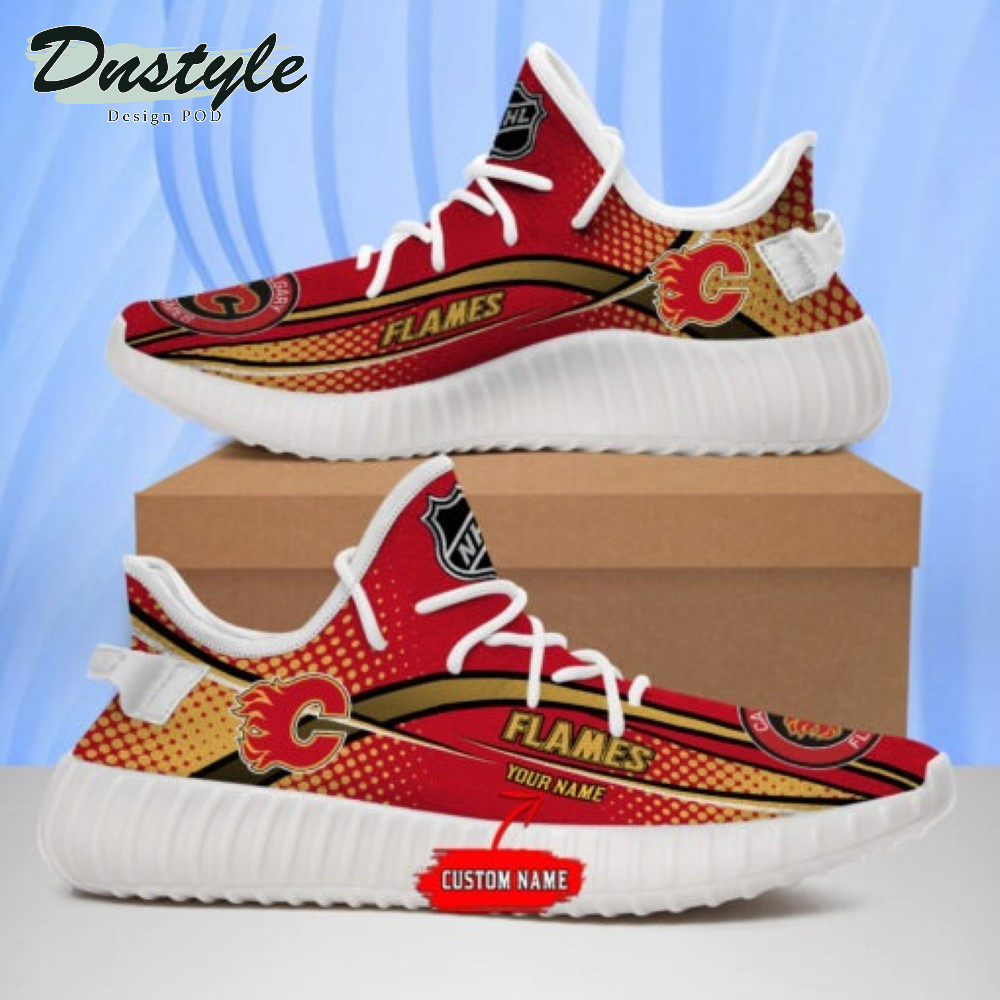 Calgary Flames Personalized Yeezy Boots Sneakers