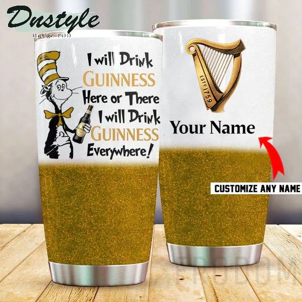 Dr Seuss I Will Drink Guinness Personalized Tumbler