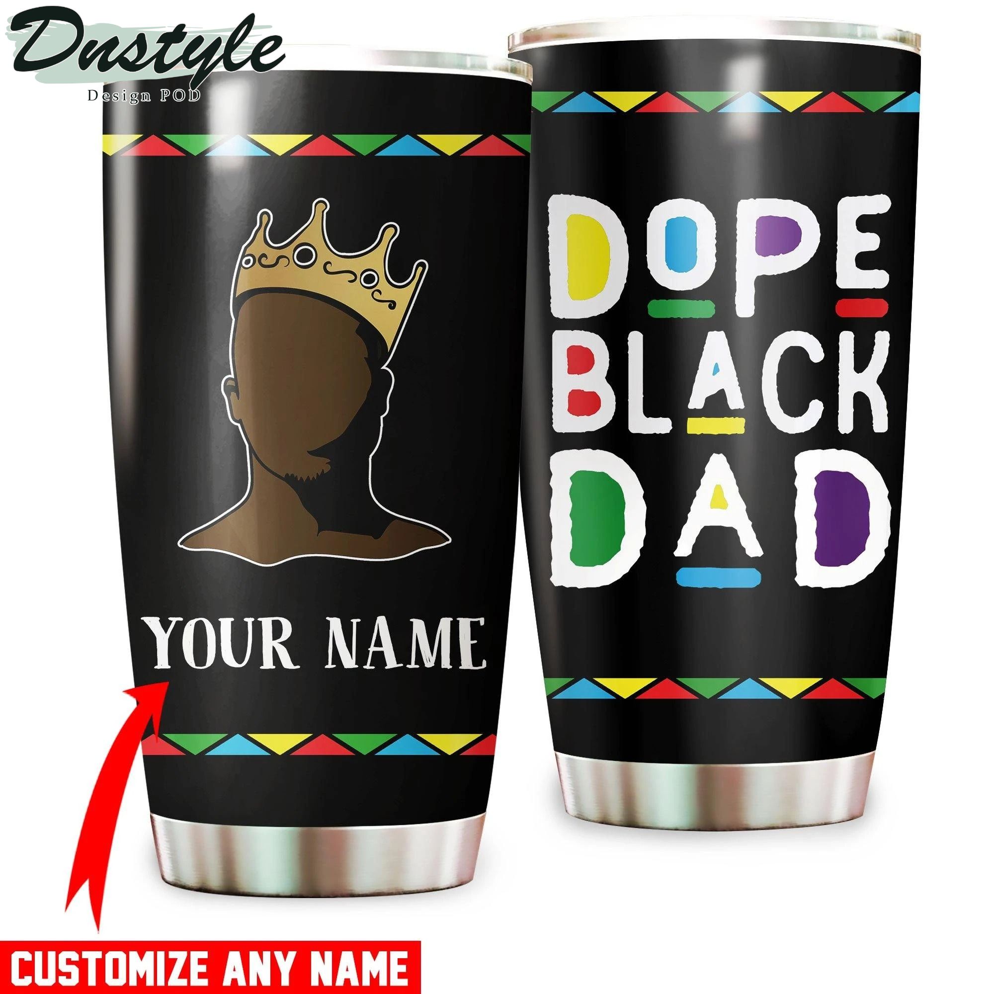 Personalized Dope Black Dad Tumbler