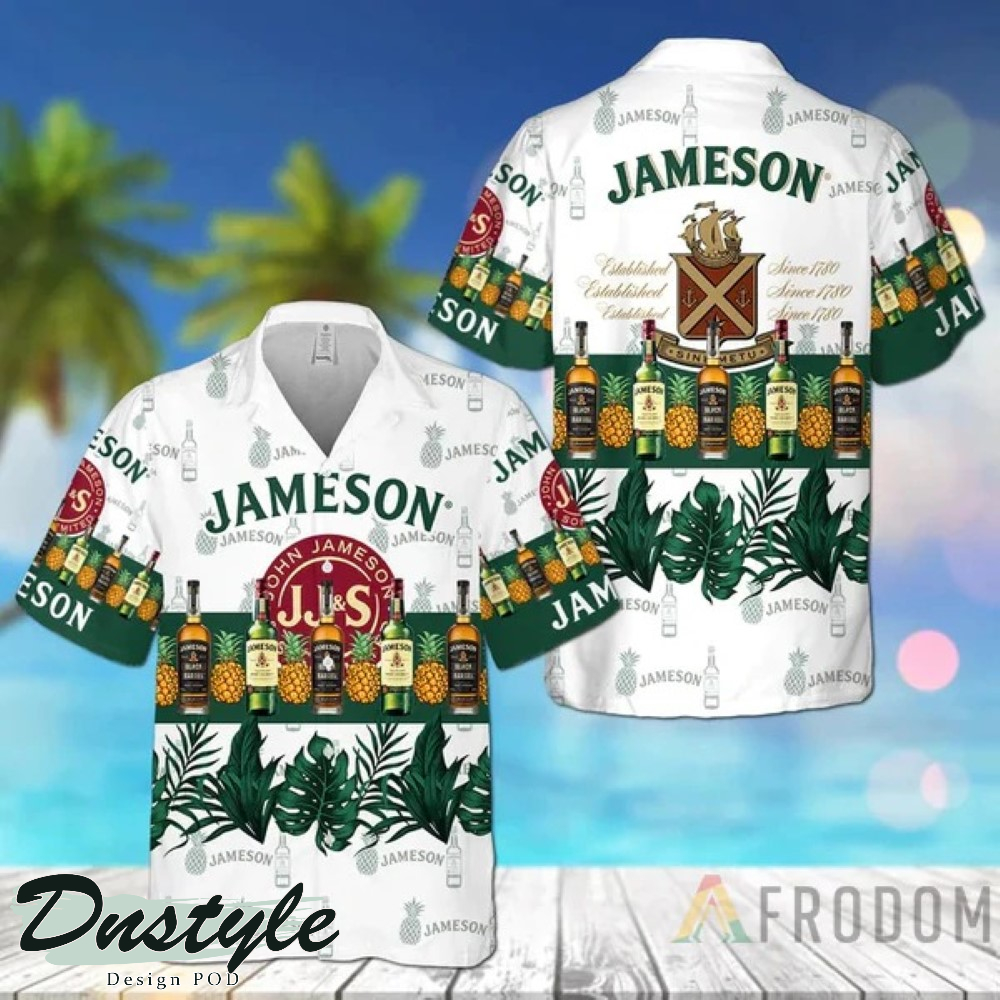 Tropical Pineapple Jameson Whiskey Hawaiian Shirt And Short