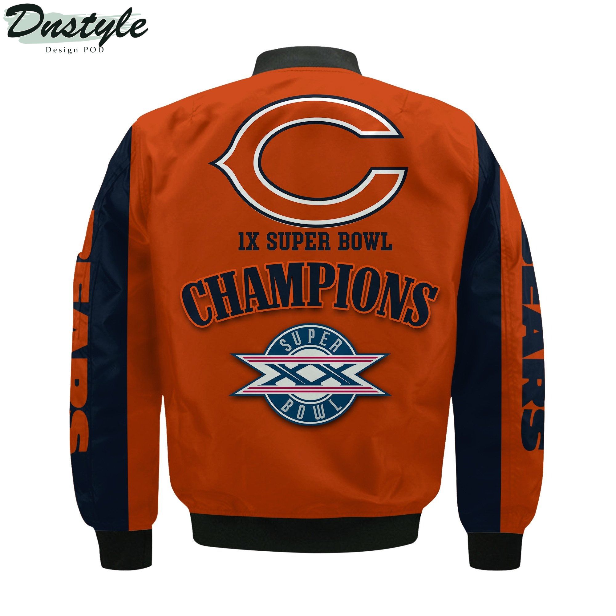 Chicago Bears NFL 1X Super Bowl Champions Custom Name Bomber Jacket