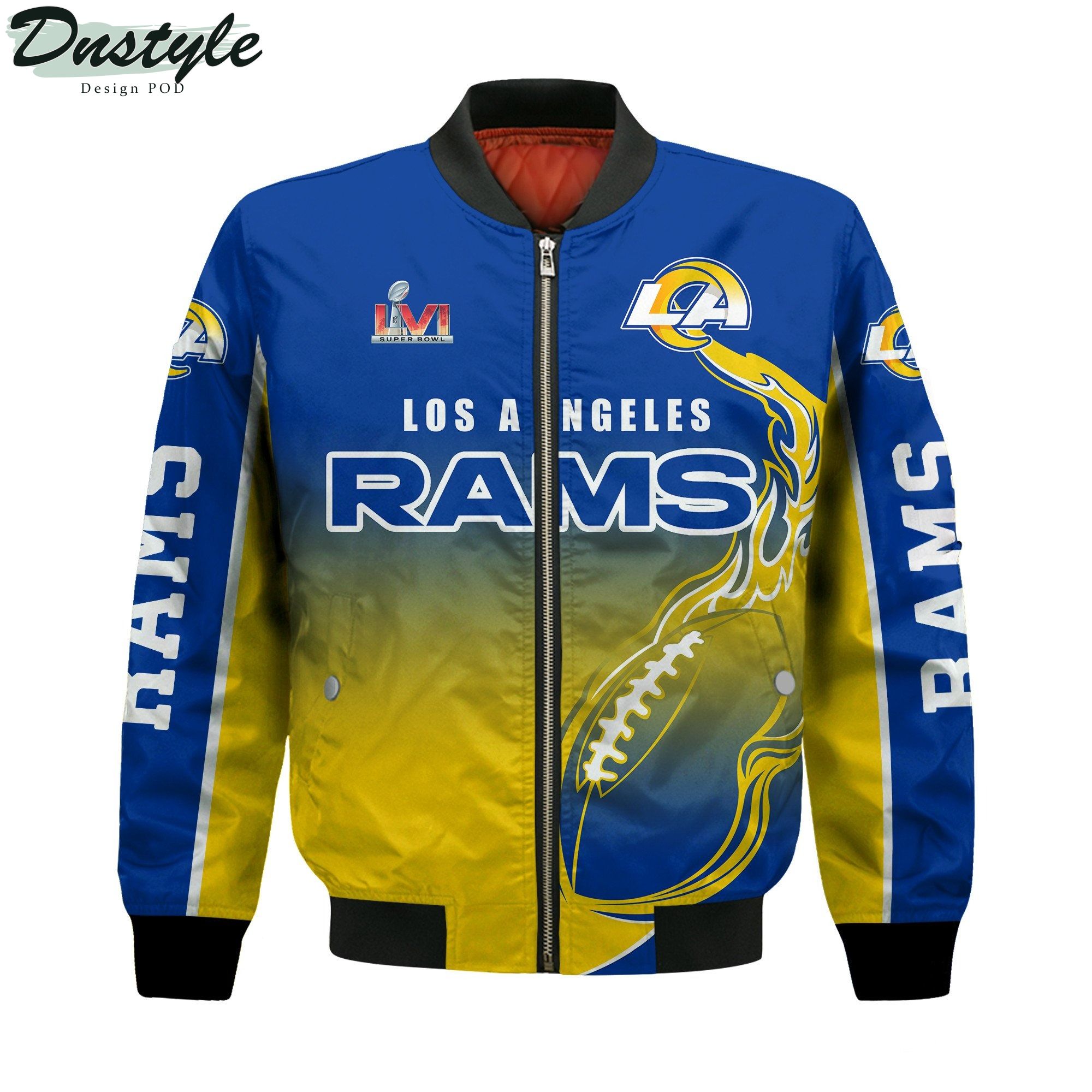 Los Angeles Rams 2X Super Bowl LVI Champions 2021 NFL Custom Name Bomber Jacket