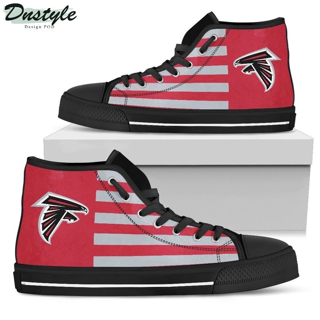 American Flag Atlanta Falcons NFL Canvas High Top Shoes