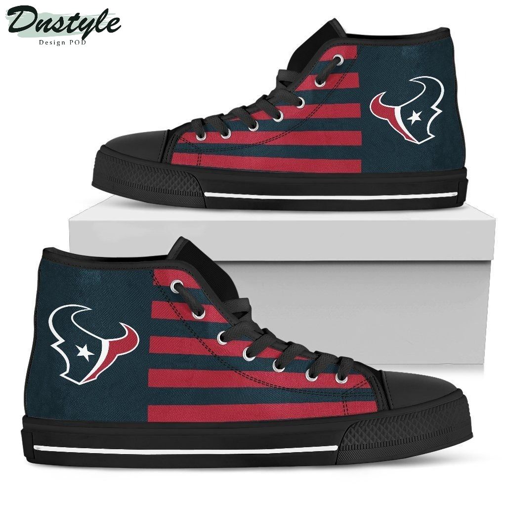 American Flag Houston Texans NFL Canvas High Top Shoes