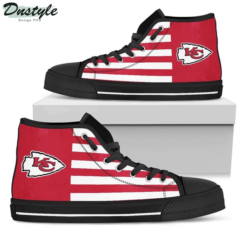 American Flag Kansas City Chiefs NFL Canvas High Top Shoes
