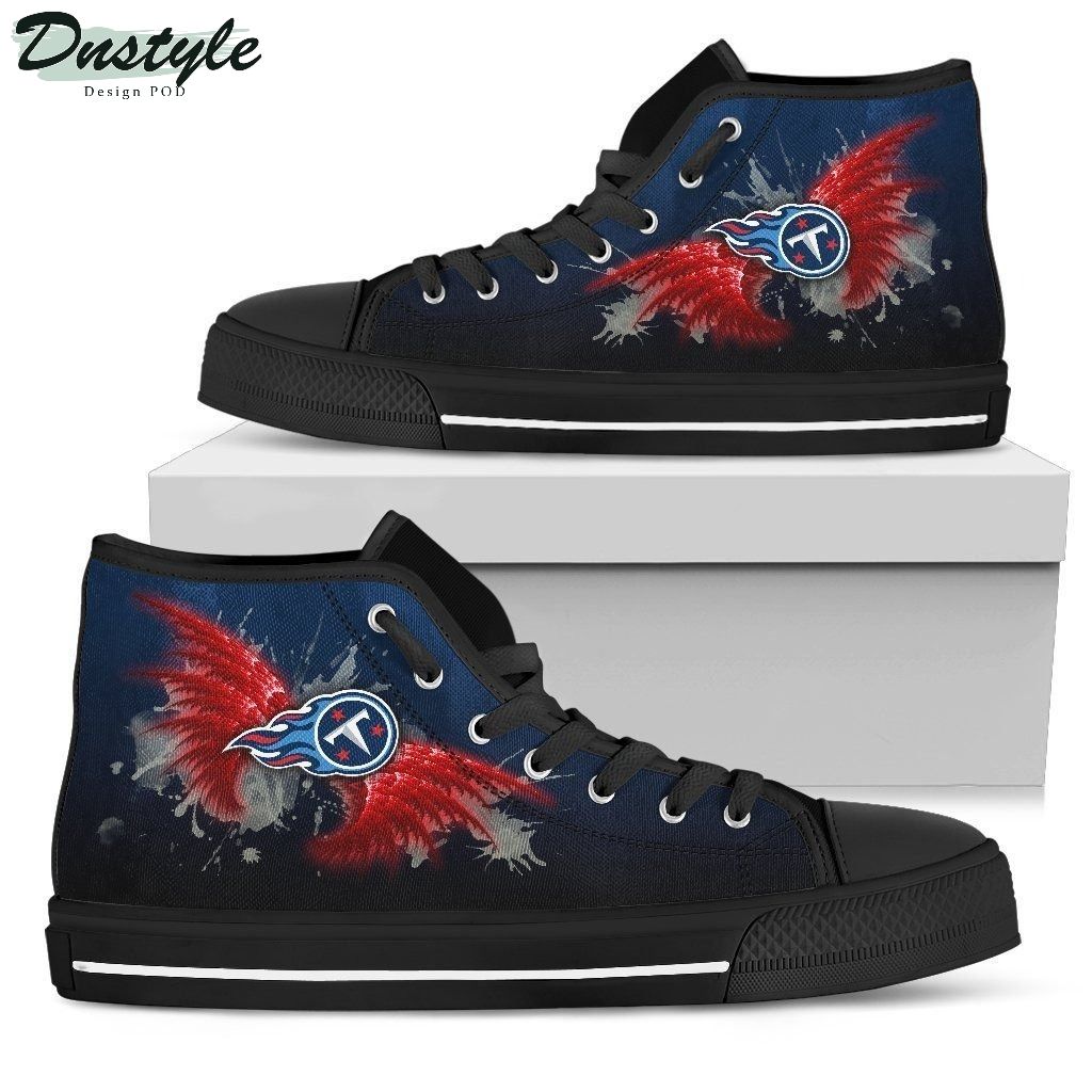 Angel Wings Tennessee Titans NFL Canvas High Top Shoes
