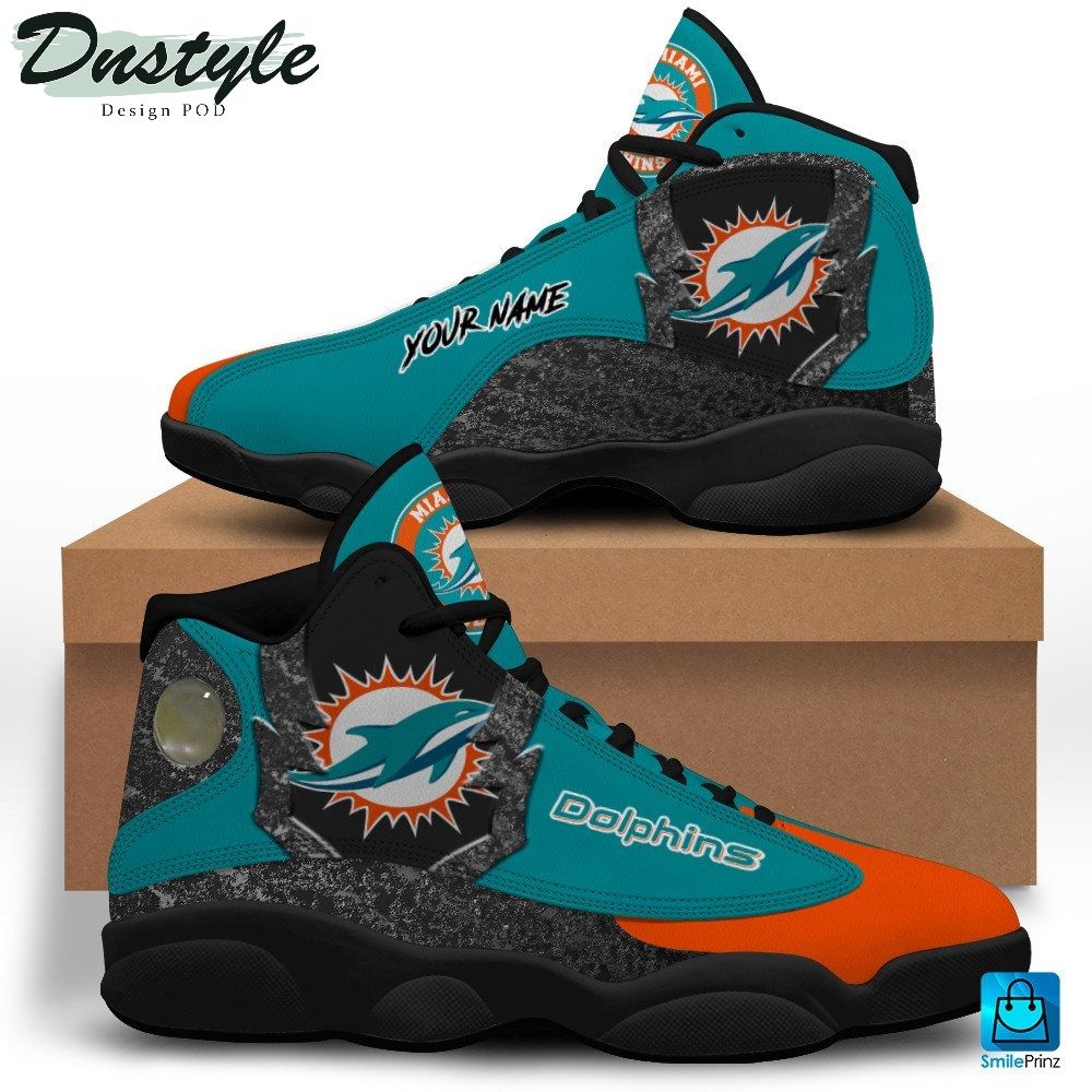 Miami Dolphins Custom Name Air Jordan 13 Shoes Sneaker