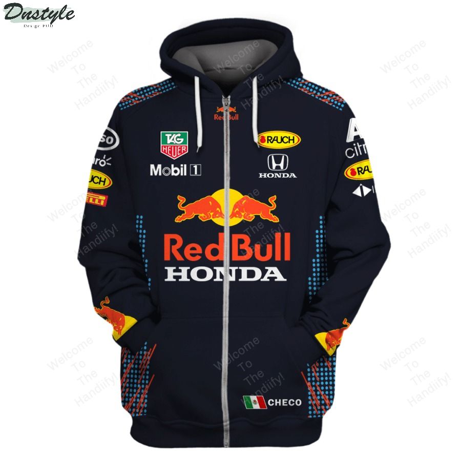 Red Bull Honda Mobil 1 F1 Racing All Overprint 3D Hoodie