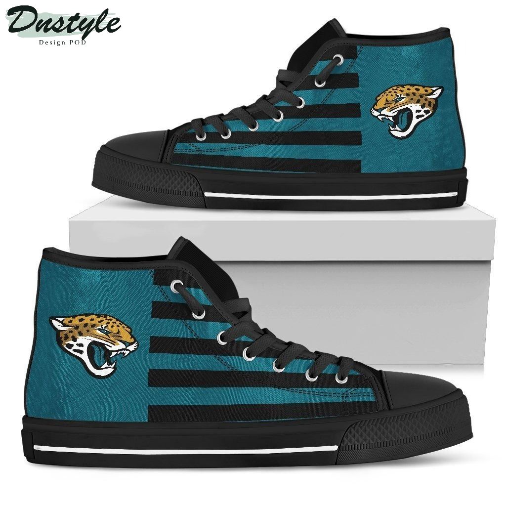 American Flag Jacksonville Jaguars NFL Canvas High Top Shoes