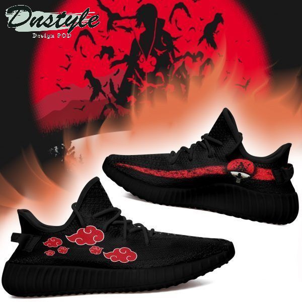 Akatsuki Uchiha Naruto Black Yeezy Shoes Sneakers