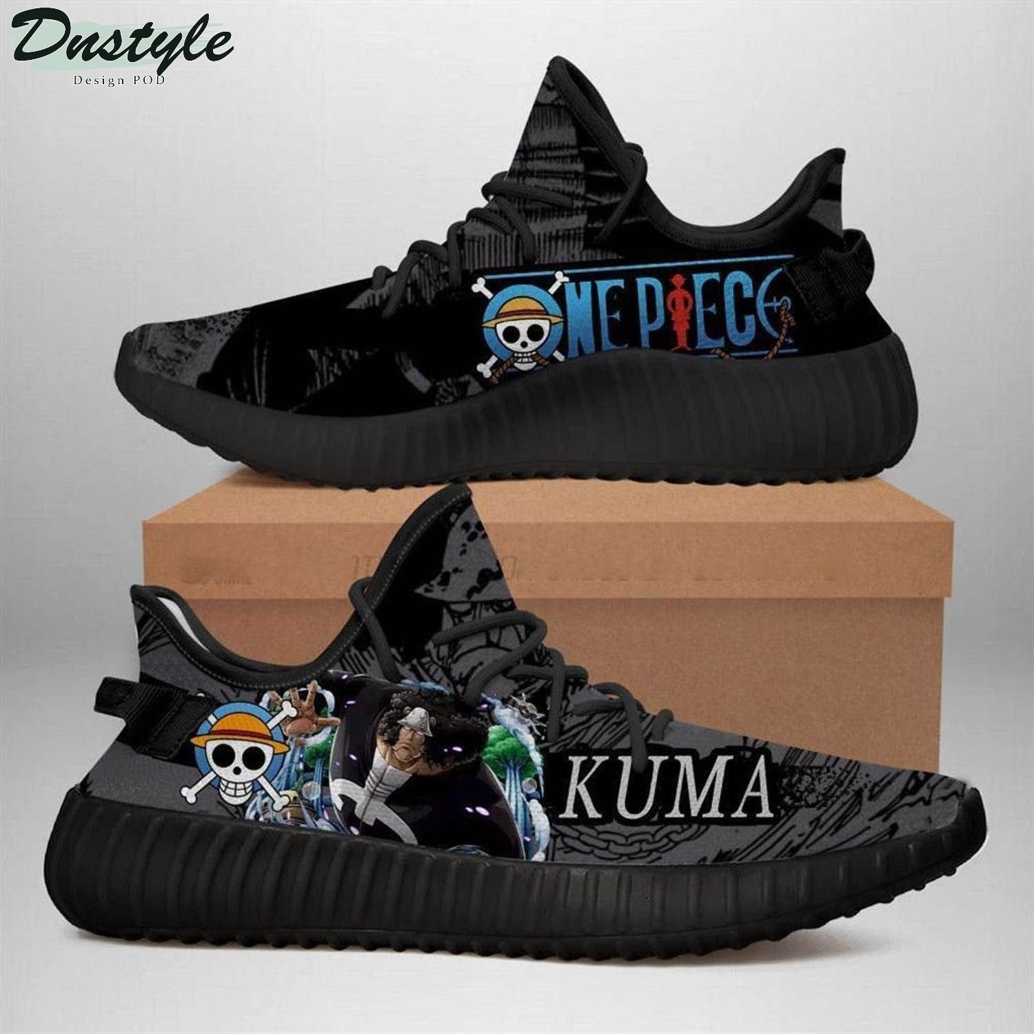 Bartholomew Kuma One Piece Anime Black Yeezy Shoes Sneakers