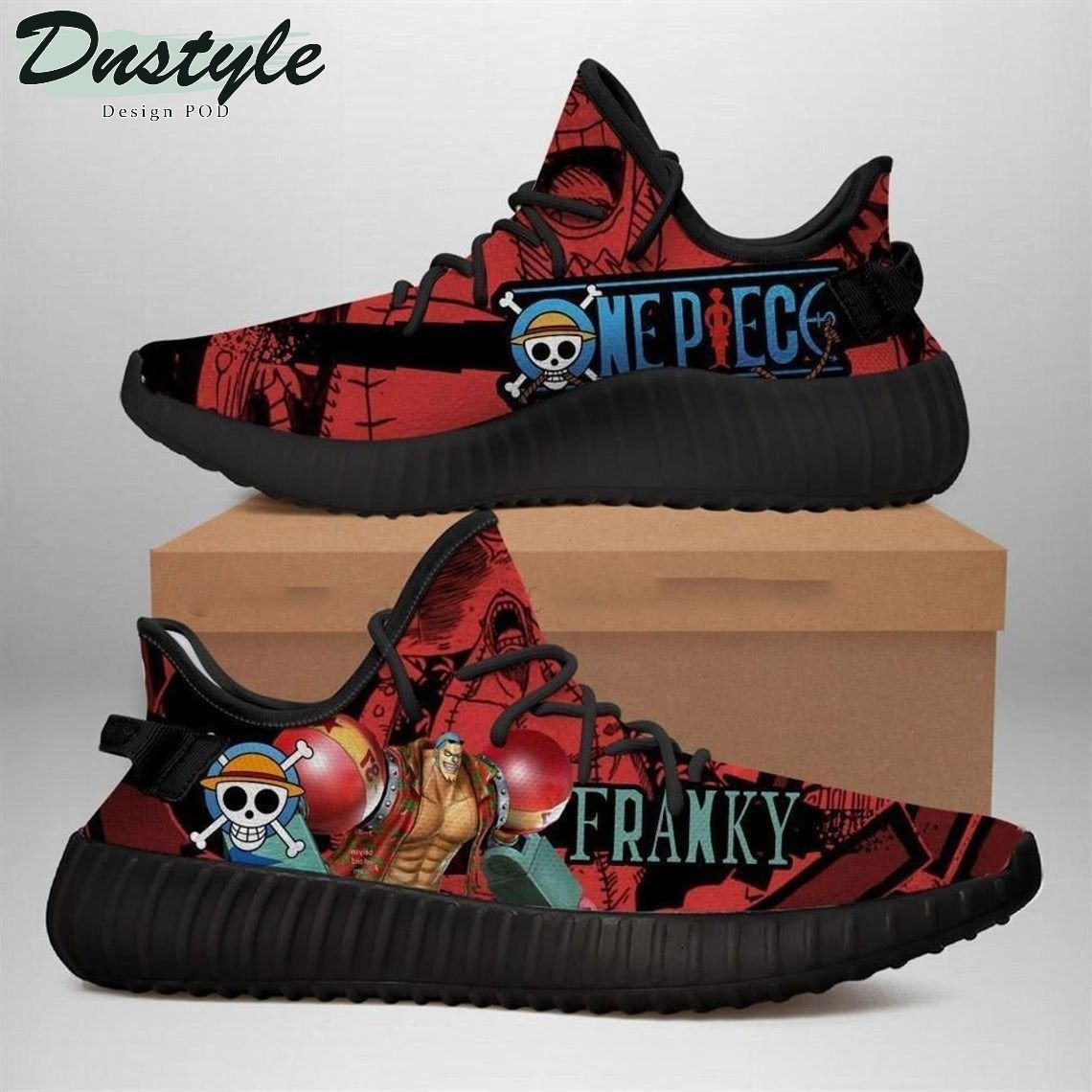 Franky One Piece Anime Black Yeezy Shoes Sneakers