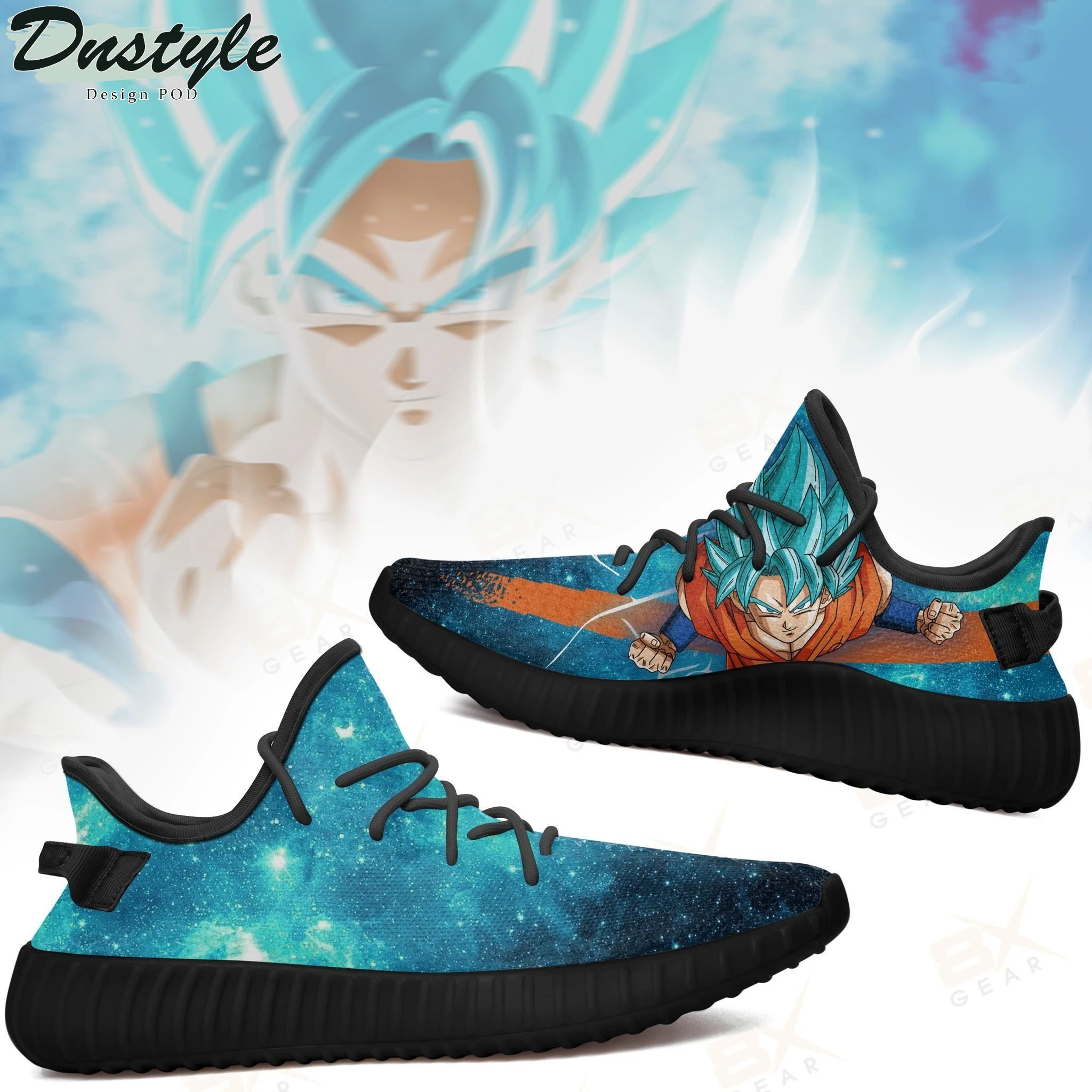 Dragon Ball Son Goku Blue Galaxy Yeezy Shoes Sneakers