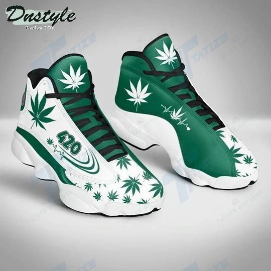 420 Marijuana Weed Cannabis Hearbeat Air Jordan 13 Shoes Sneaker