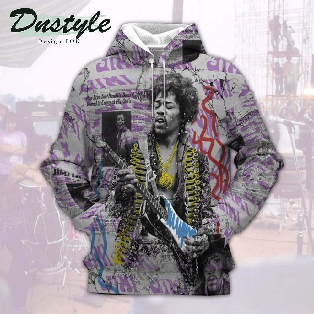 Pop Star Jimi Hendrix 3d all over printed hoodie