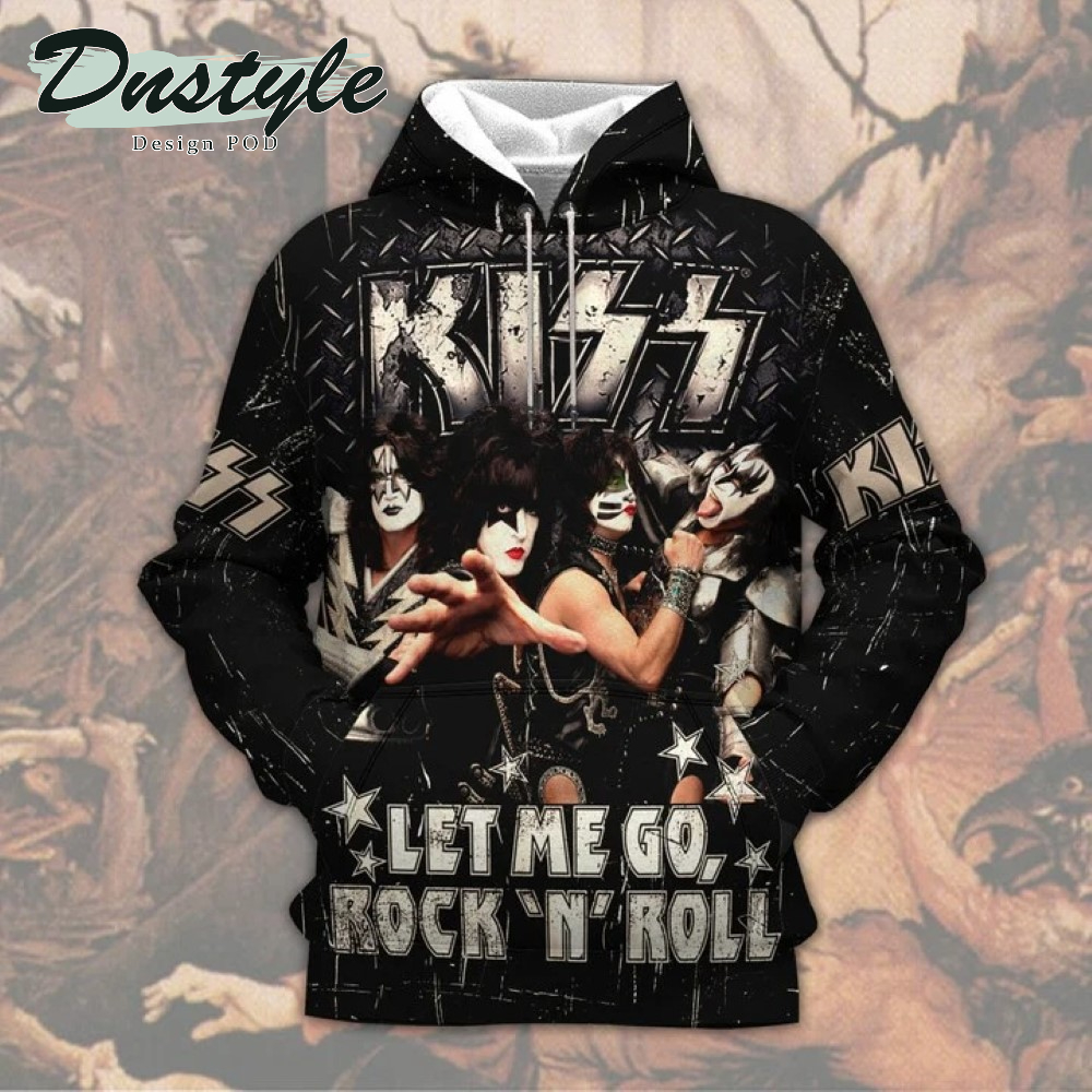 Kiss let me go rock n roll 3d all over printed hoodie