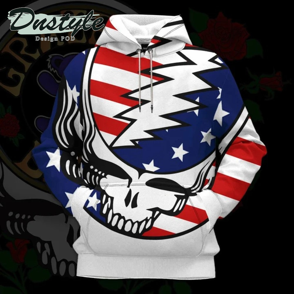 All Over Printed Hoodie Skull and gun 2D Hoodie For Men For Women
