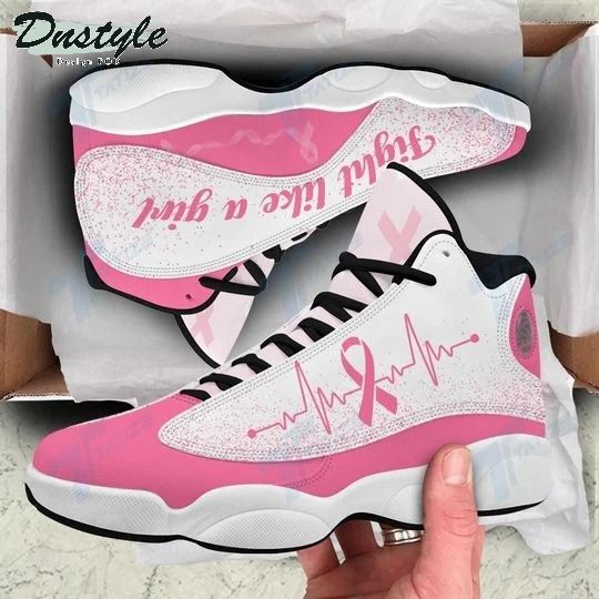 Heartbeat Cancer Fight Like A Girl Air Jordan 13 Shoes Sneaker