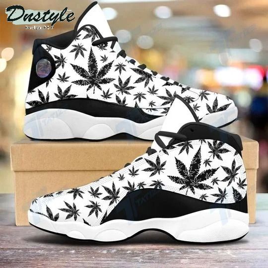 Stoner 420 Weed Leaf Black Pattern Air Jordan 13 Shoes Sneaker