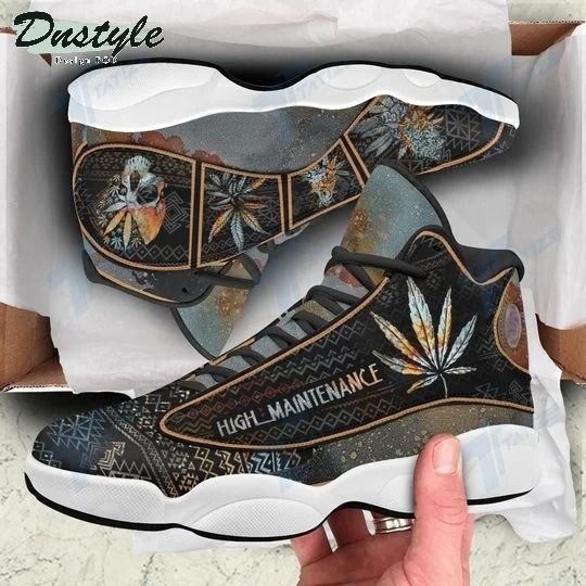Native Weed Pattern 420 Cannabis Marijuana Stoner Air Jordan 13 Shoes Sneaker