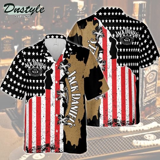 Jack Daniel’s American Flag Hawaiian Shirt