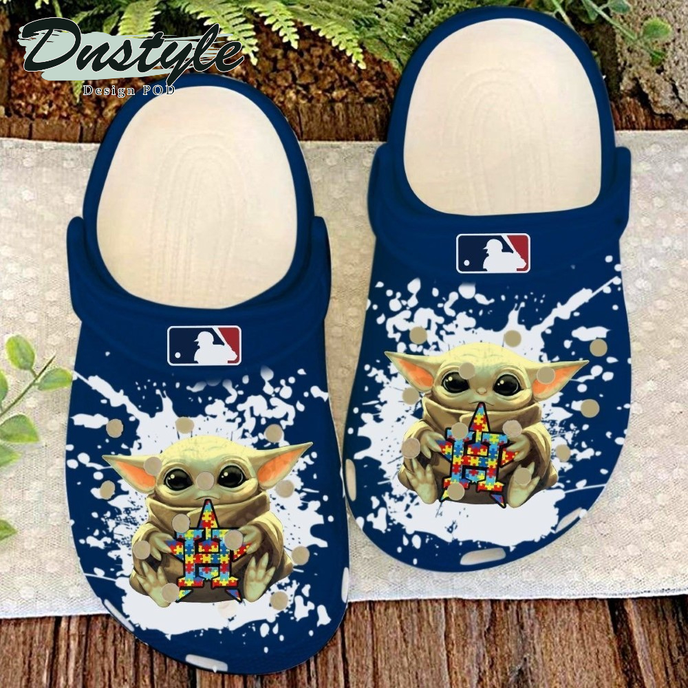Houston Astros MLB Baby Yoda Crocs Crocband Clogs