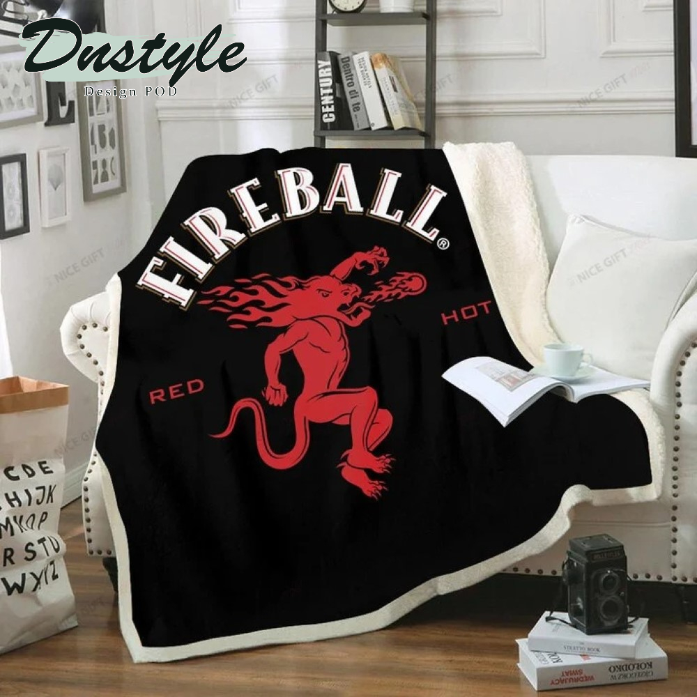 Fireball Whiskey Fleece Blanket