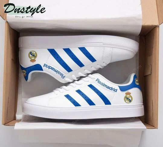 Real Madrid blue white stan smith low top shoes