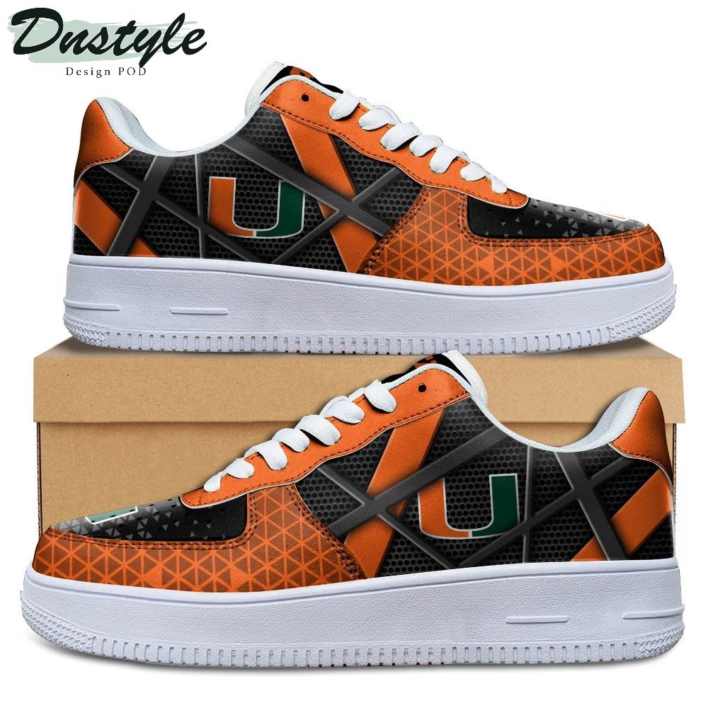 Miami Hurricanes NCAA Air Force 1 Shoes Sneaker