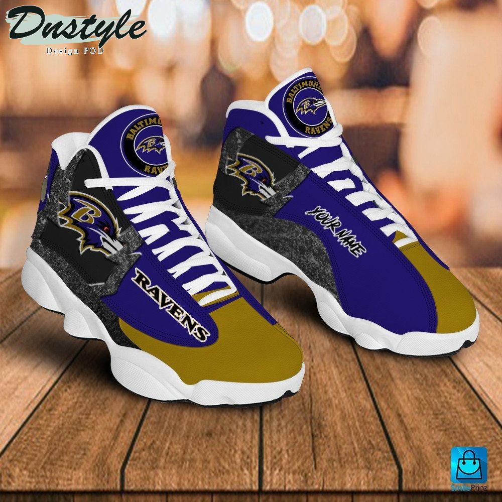 Baltimore Ravens Custom Name Air Jordan 13 Shoes Sneaker