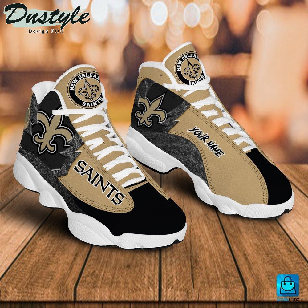 New Orleans Saints Custom Name Air Jordan 13 Shoes Sneaker
