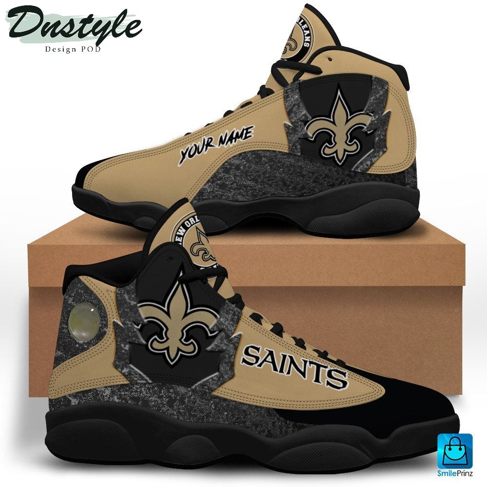 New Orleans Saints Custom Name Air Jordan 13 Shoes Sneaker