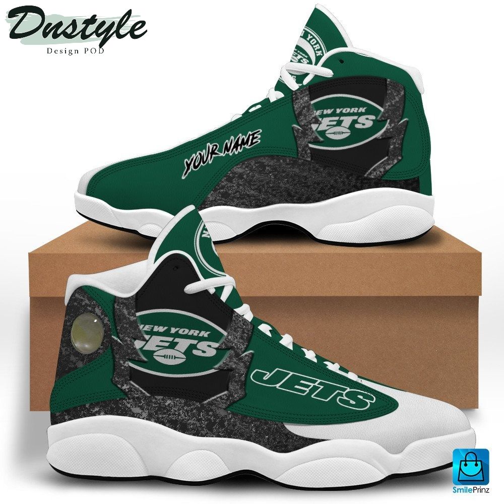 New York Jets Custom Name Air Jordan 13 Shoes Sneaker