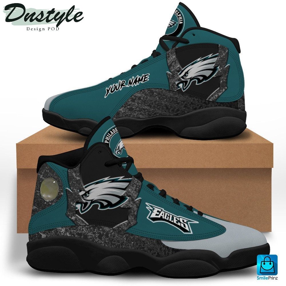 Philadelphia Eagles Custom Name Air Jordan 13 Shoes Sneaker