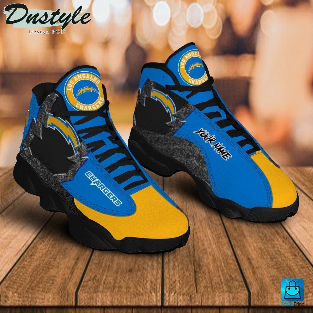 Los Angeles Chargers Custom Name Air Jordan 13 Shoes Sneaker