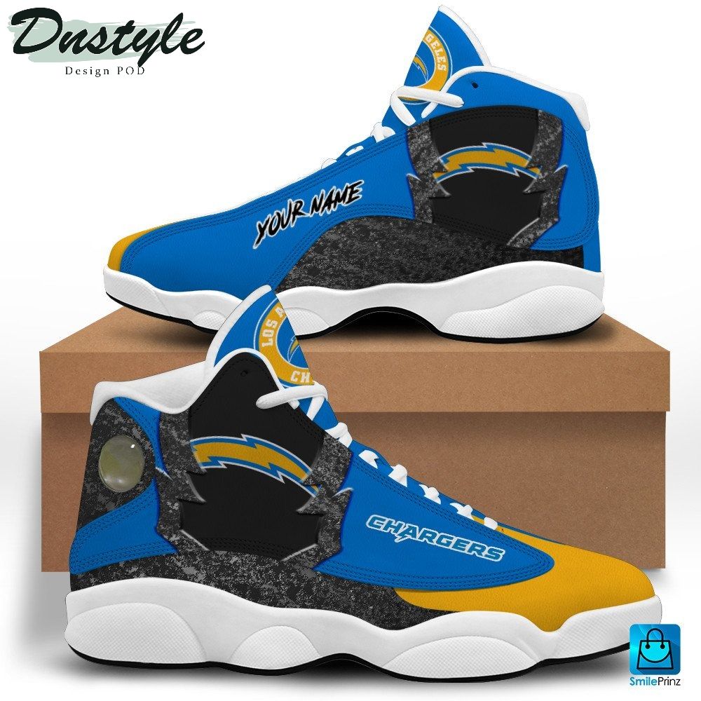 Los Angeles Chargers Custom Name Air Jordan 13 Shoes Sneaker