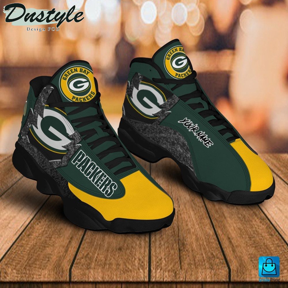 Green Bay Packers Custom Name Air Jordan 13 Shoes Sneaker