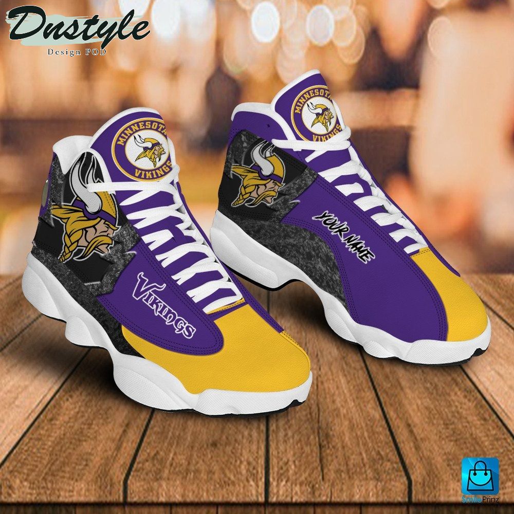 Minnesota Vikings Custom Name Air Jordan 13 Shoes Sneaker