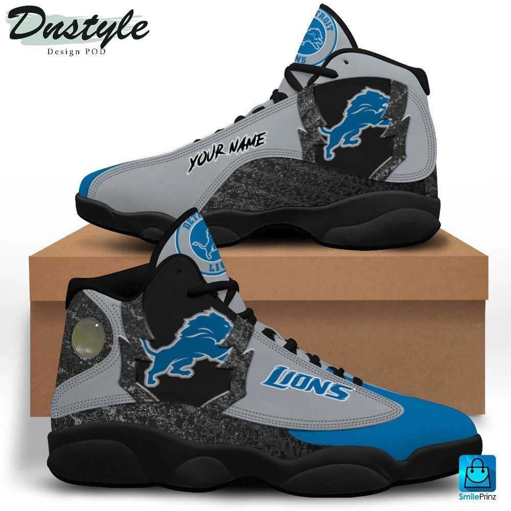 Detroit Lions Custom Name Air Jordan 13 Shoes Sneaker