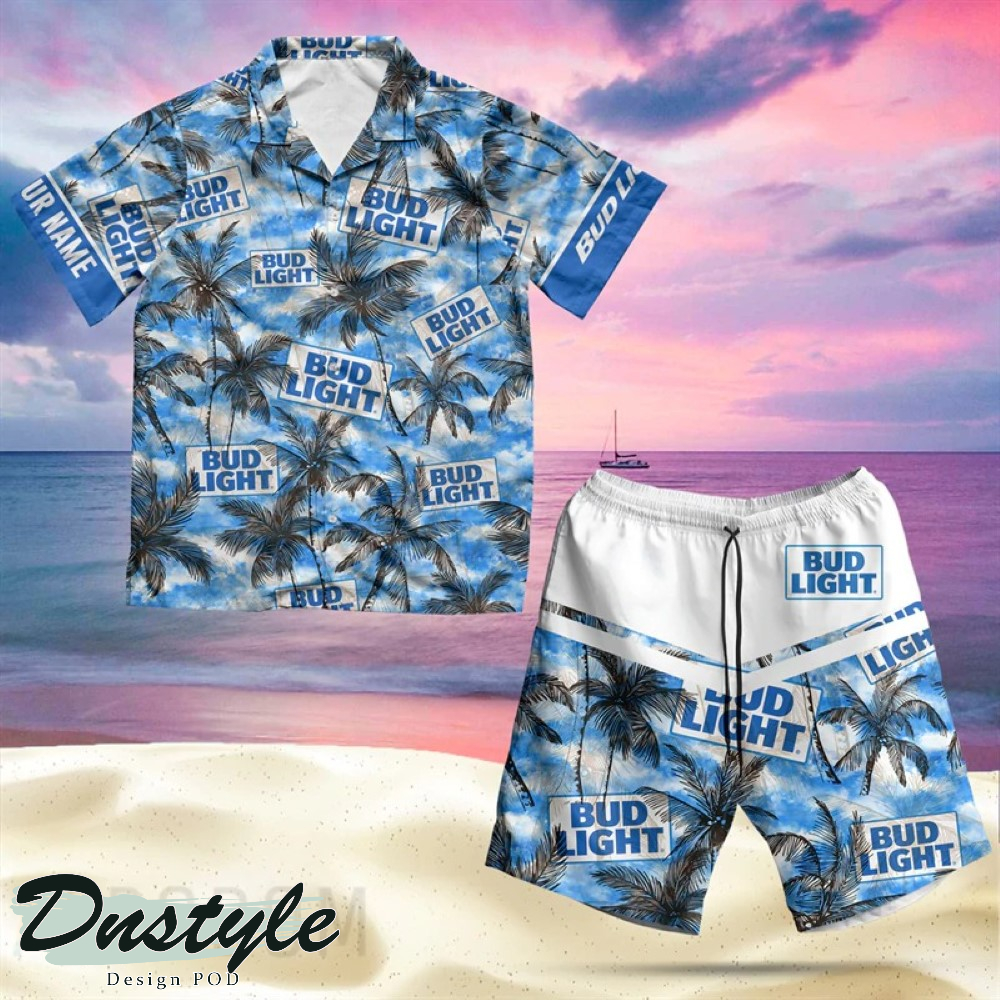 Tropical Bud Light Hawaiian Shirt And Short