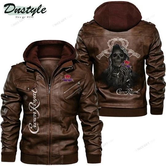 Crown Royal skull leather jacket