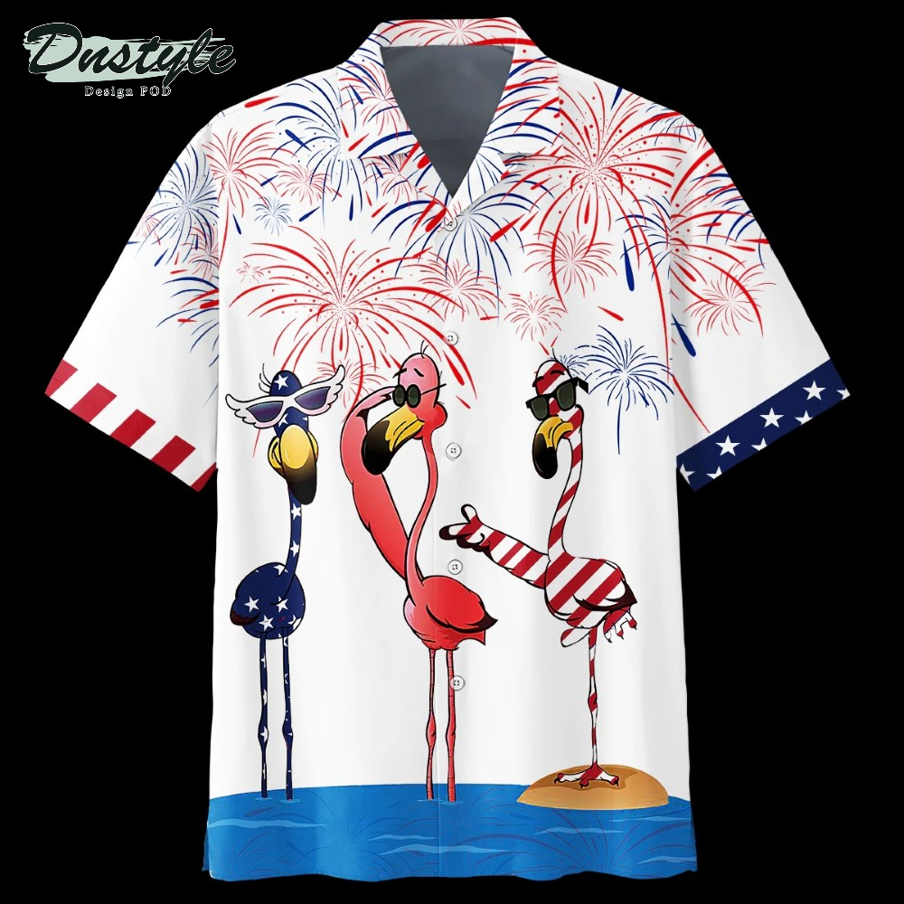 Flamingo 4th of July Hawaiian Shirt