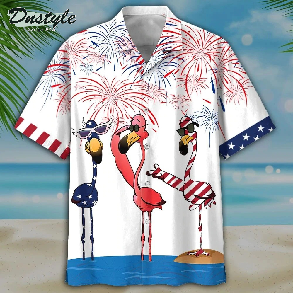 Flamingo 4th of July Hawaiian Shirt