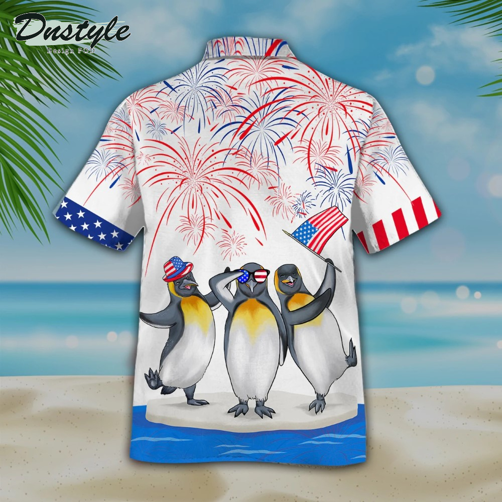 Penguins 4th of July Hawaiian Shirt