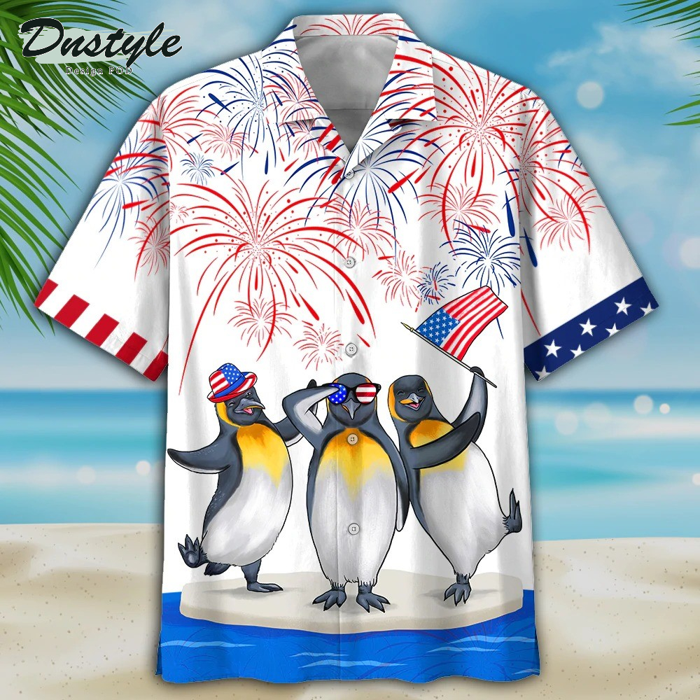 Penguins 4th of July Hawaiian Shirt