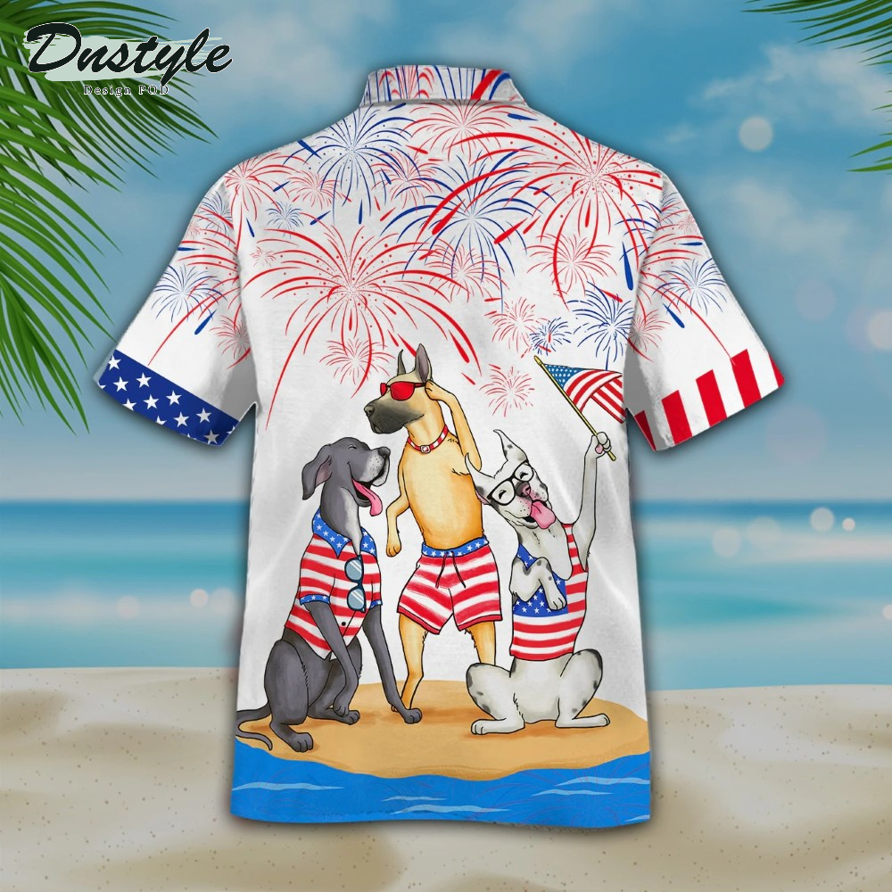 Great Dane 4th of July Hawaiian Shirt