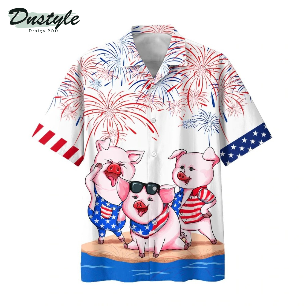 Pig 4th of July Hawaiian Shirt