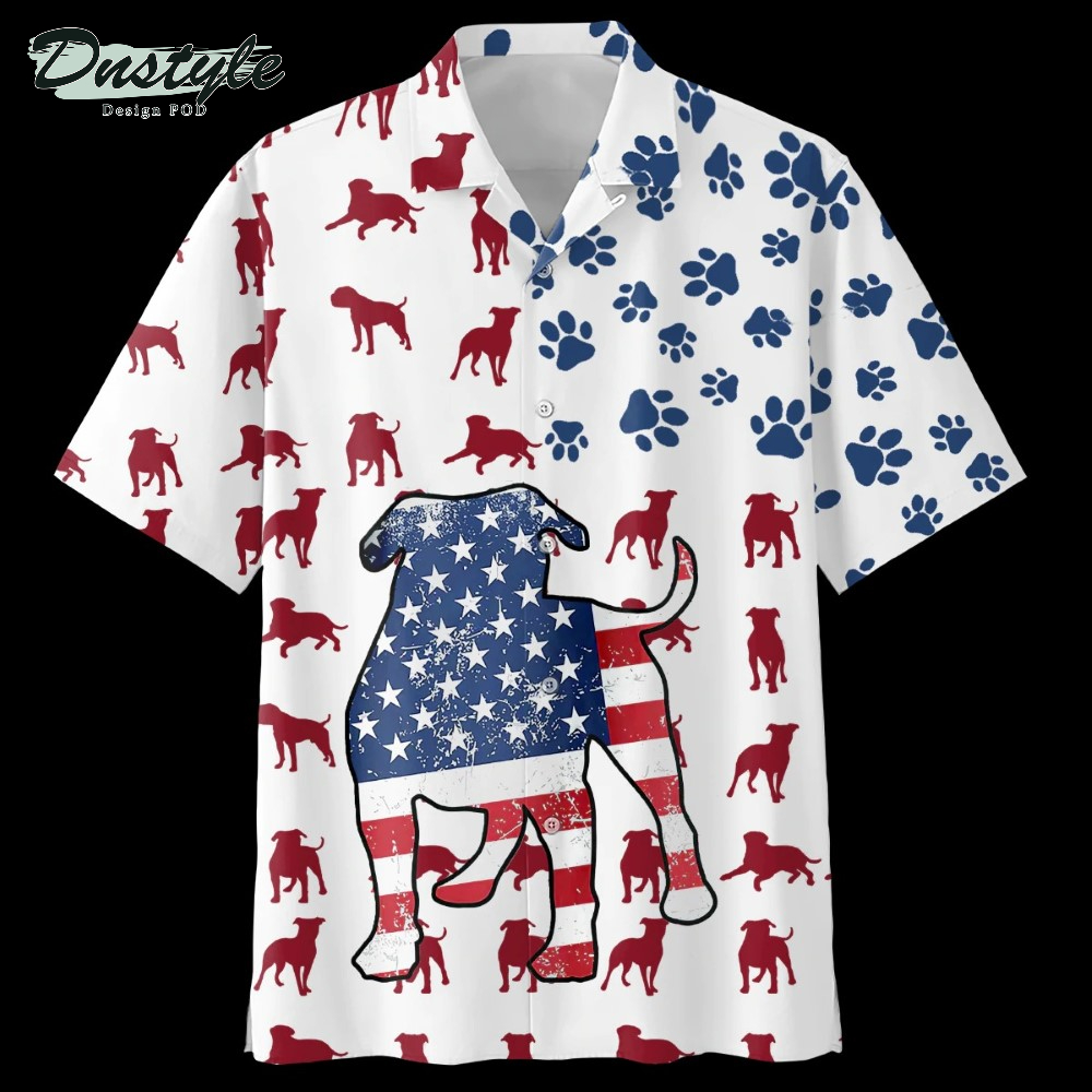 Bulldogs Dog American Flag Hawaiian Shirt