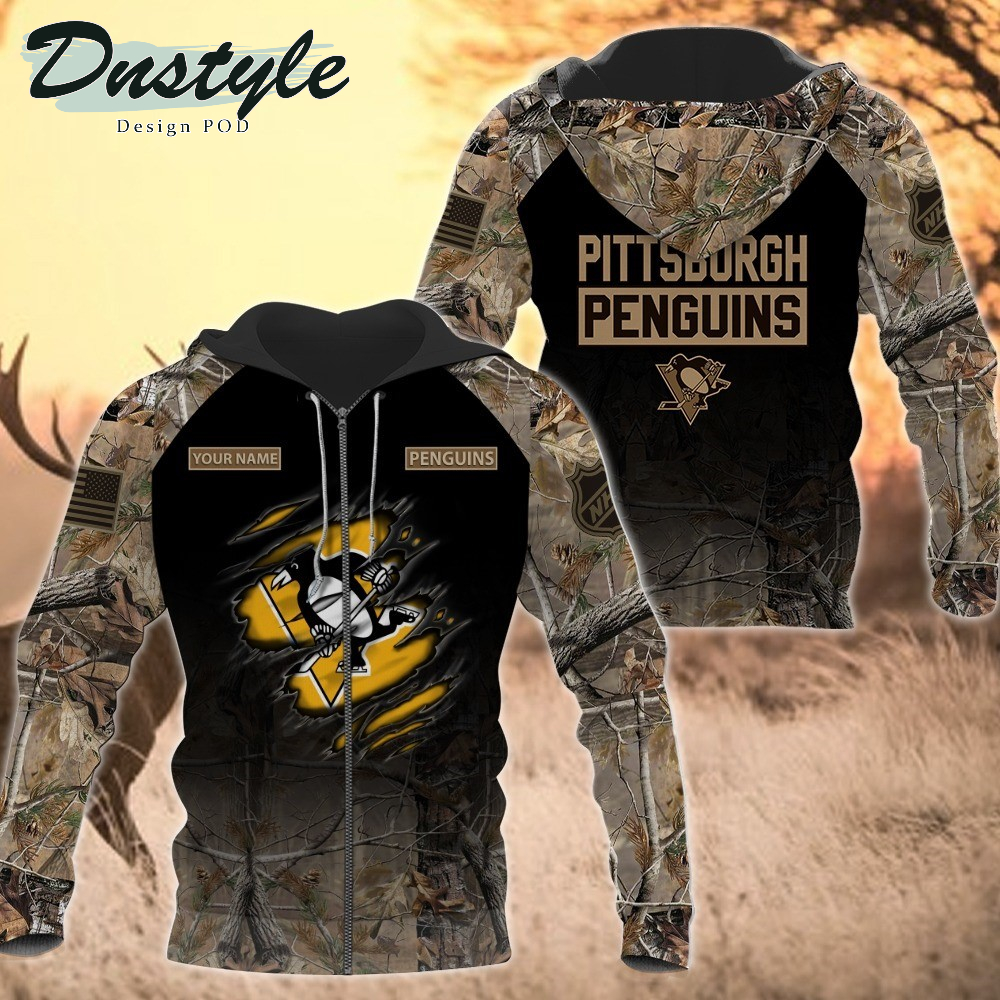 Pittsburgh Penguins Hunting Camo Personalized 3D Hoodie